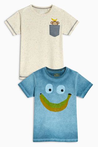 Blue Banana Print T-Shirts Two Pack (3mths-6yrs)